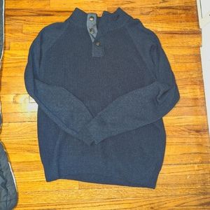 Mock-Neck Henley Sweater